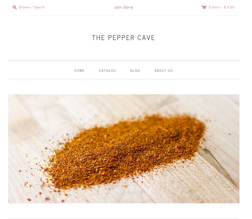 Peppercave.com landing page